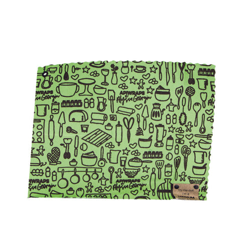 REUSABLE BEESWAX KITCHEN BASICS OF 3PC 1 LARGE: 30CMX35CM AND 1 MEDIUM:20CMX25CM AND 1 SMALL: 15CMX20CM (#101558)