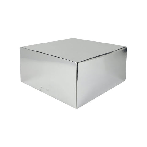 SILVER CAKE BOX 4.5X6X3.5" 5PC (#101779)
