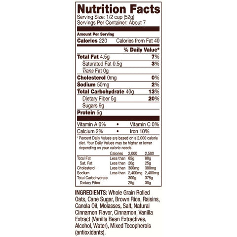 GRANOLA CINNAMON RAISIN 12OZ (#102714)