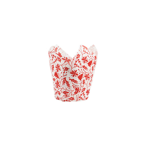 BAKING CASES TULIP 15X15CM XMAS TREE RED 200PC (#103469)
