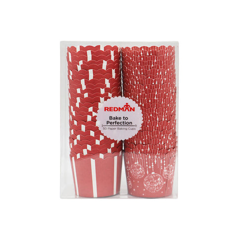 MUFFIN BAKING CASE SET 48X50MM RED 50PC (#103478)
