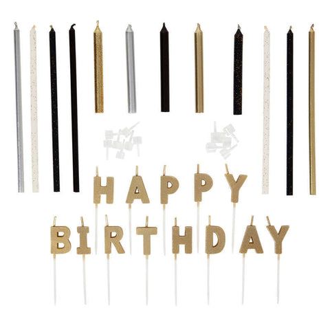 25PC BIRTHDAY METALLIC CANDLE SET 2811-0-0034 (#105398)
