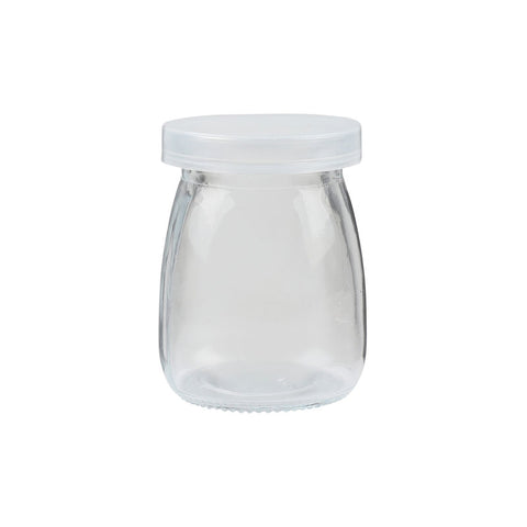 GLASS PUDDING BOTTLE W LID 100ML (#105796)