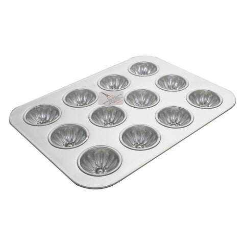 ALUMINIUM RECTANGULAR KUEH BULU MOULD Ø4CM 23CMX17CMXH3CM 12 CAVITIES (#1057)