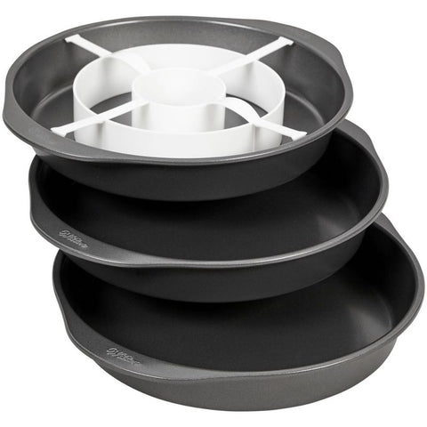9" CHECKERBOARD ROUND CAKE PAN SET 03-3122 4PC (#105972)