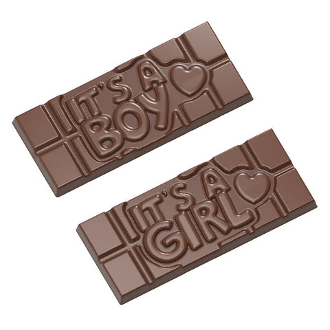 IT'S A BOY/GIRL - CHOC TABLET MOULD 4CAV CW12012 (#106098)