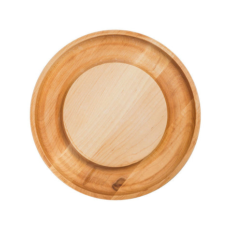 MAPLE 12 INCH ROUND CHEESE BOARD WITH CRACKER GROOVE (#106655)