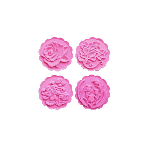 MOONCAKE PRESSED MOULD FLOWER 75G 4PC (#106807)
