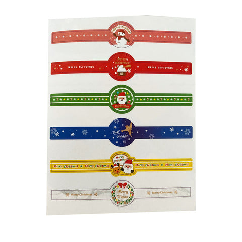 X'MAS STICKER LONG B124 6PC (#107042)