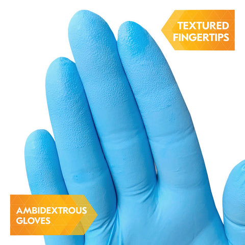 NITRILE GLOVE G10 COMFORT PLUS BLUE L 9 INCH 100PC (#107600)