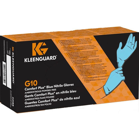 NITRILE GLOVE G10 COMFORT PLUS BLUE L 9 INCH 100PC (#107600)