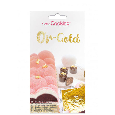 24CARAT EDIBLE GOLD LEAVES 4PCS (#108050)