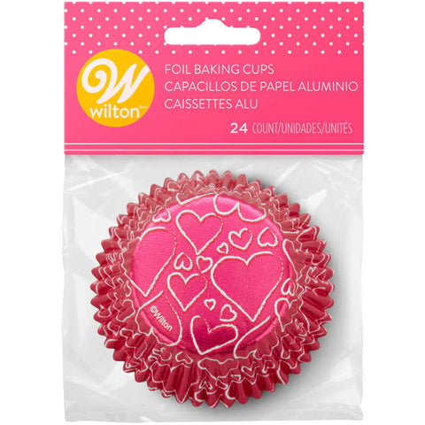 STD FOIL BAKING CUPS PINK HEARTS 415-0-0612 24PC (#108309)