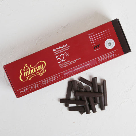 DARK CHOCOLATE BATONS 52% EMBASSY 1.5KG (#109803)