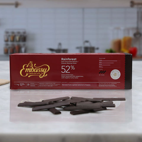 DARK CHOCOLATE BATONS 52% EMBASSY 1.5KG (#109803)
