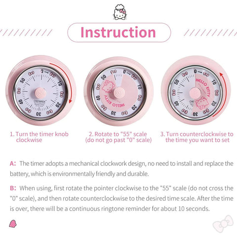 MECHANICAL TIMER HELLO KITTY (#110448)