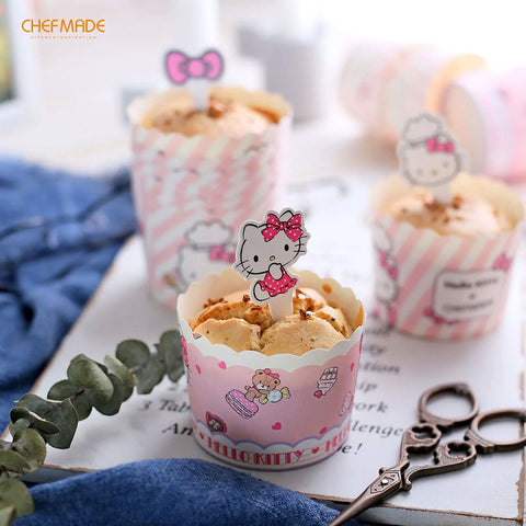 MUFFIN CASE 70XH53MM HELLO KITTY 25PC (#110470)