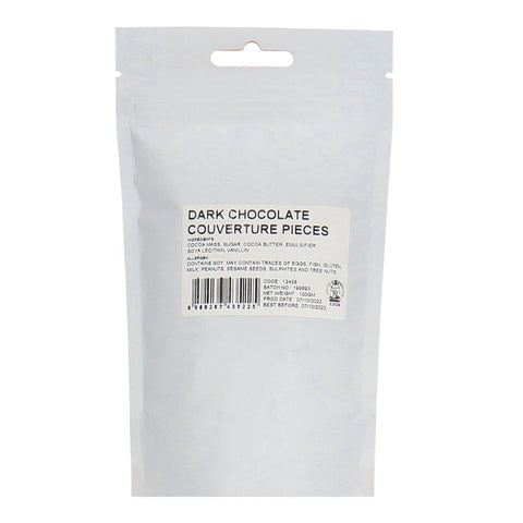 DARK CHOCOLATE COUVERTURE PIECES 100G (#12428)