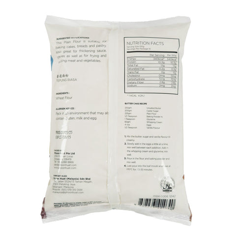 PLAIN FLOUR UNBLEACHED 1KG (#1242)