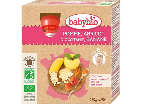 ORGANIC APPLE APRICOT BANANA PUREE 90G (#125618)
