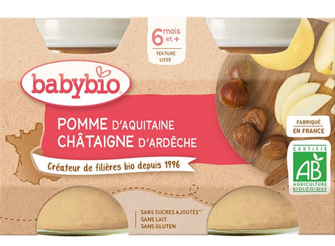 ORGANIC APPLE ARDÈCHE CHESTNUT BABY PUREE 130G (#126714)