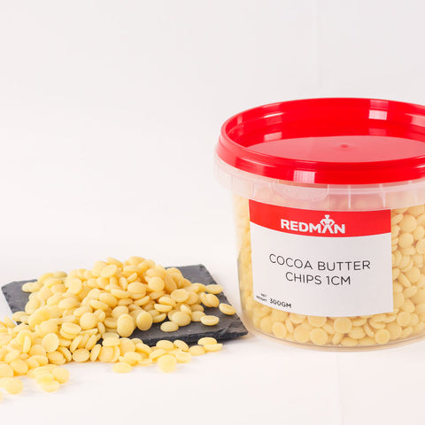 COCOA BUTTER CHIPS 1CM 300G (#200502)