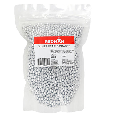 DECOR DRAGEE PEARLS SILVER 450G (#200890)