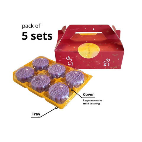 MOONCAKE BOX W TRAY HAPPY MOMENT 6S 5SET (#201719)