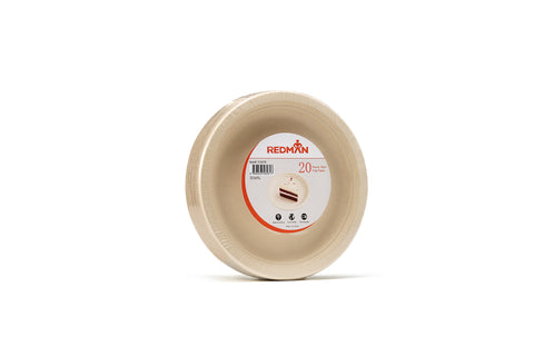 DISPOSABLE PULP ROUND PLATE 18CM 10PC/PAC (#112476)