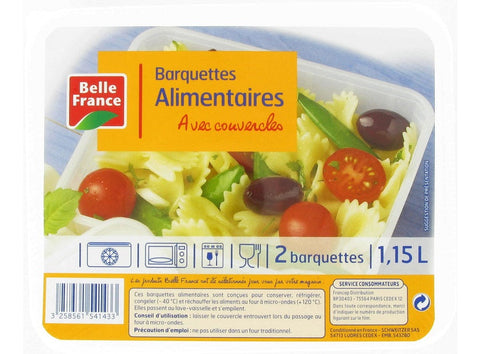 FOOD TRAYS WITH LIDS 1.15L 2PC (#127192)