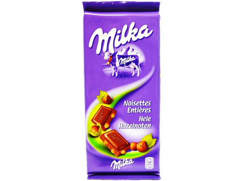MILK CHOCOLATE BAR WHOLE HAZELNUTS 100G (#126822)