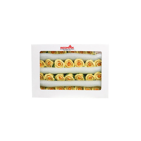 GUMPASTE FLOWER- YELLOW MKKD 28PCS 4X4CM (#50191)
