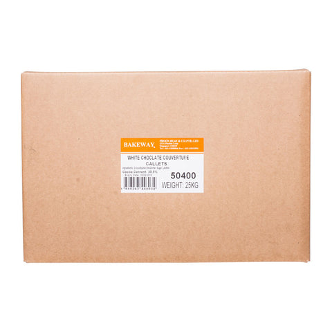 WHITE CHOCOLATE CALLETS 25KG (#50400)