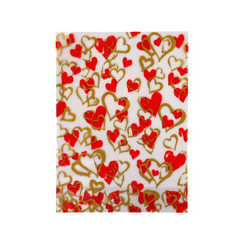 COOKIE BAG HEART 16X22CM 100PC (#52888)