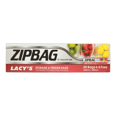 ZIPBAG GALLON SIZE 260MMX280MM (BOXX20PC + 4PC FREE) (#53031)