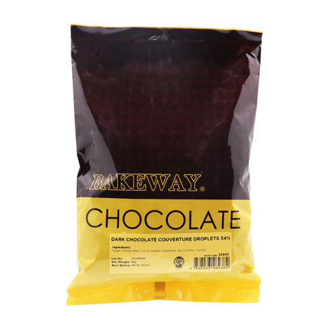 DARK CHOCOLATE COUVERTURE DROPLETS 54% 1KG (#53995)