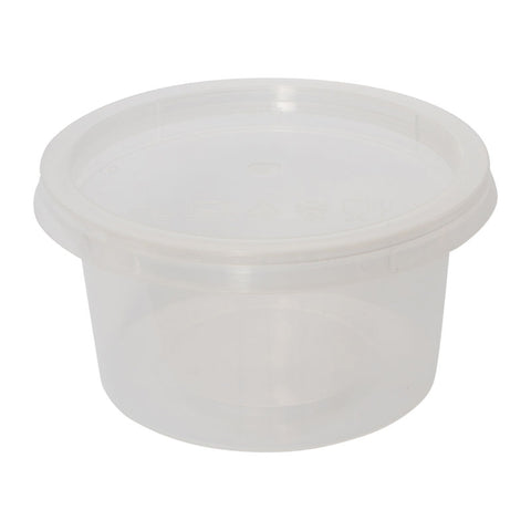 PP PLASTIC MICROWAVABLE ROUND CONTAINER WITH LID 100ML Ø75MMX39MM 100PC (#57592)