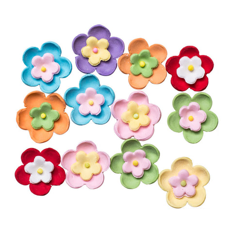 GUM PASTE FLOWER DAISY BUTTON 24PCS 2X2CM (#57805)