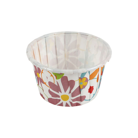 SOUFFLE BAKING CASE BROWN FLORAL45X37MM 100PCS (#58720)