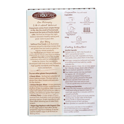 GLUTEN FREE VANILLA CUPCAKE MIX 470G (#58973)