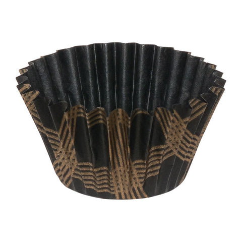 GREASEPROOF BAKING CASE 75MM BLACK/GOLD 500PCS (#62065)