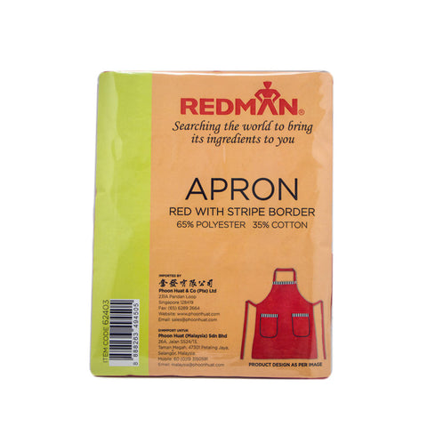 RED/STRIP & POCKETS COTTON APRON (#62403)