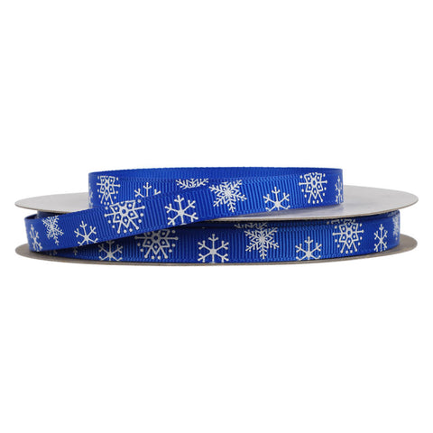 RIBBON BLUE SNOWFLAKES 9MMX25M (#64566)
