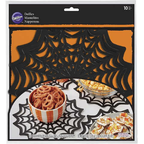 HALLOWEEN SPIDERWEB DOYLEY PAPER 10 INCH 10PCS (#65255)