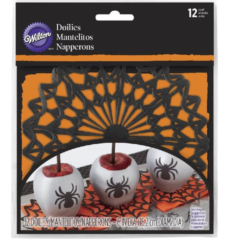 HALLOWEEN SPIDERWEB DOYLEY PAPER 6 INCH 12PCS (#65256)