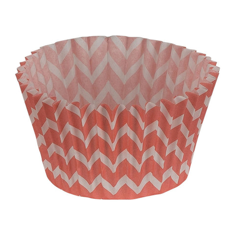 GREASEPROOF BAKING CASE 85MM PINK CHEVRON (#65726)