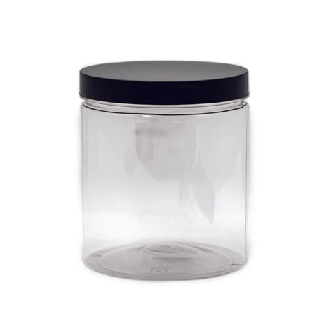 ROUND PET CONTAINER BLACK CAP 820ML (#66093)