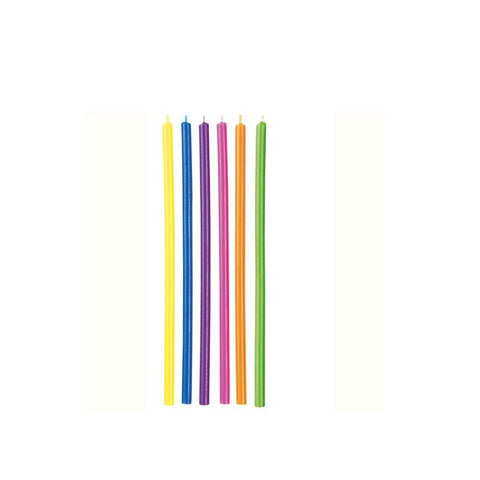 LONG MULTICOLOR CANDLE 5.8" 12PCS 2811-777 (#66107)