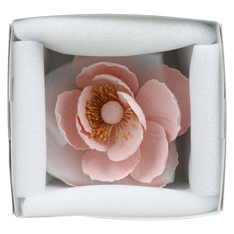 GUMPASTE FLOWER- (L)POPPY PINK GOLD STAM 12X12CM (#66561)