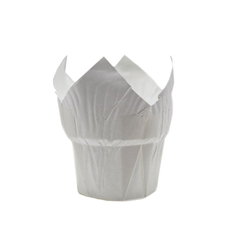 BAKING CASE PET CROWN WHITE 50X38MM 100PCS (#66802)